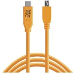 Tether Tools USB kábel USB 2.0 USB-C ® zástrčka, USB Micro-B zástrčka 4.60 m oranžová CUC2515-ORG; CUC2515-ORG