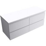 CERANO - Kúpeľňová skrinka Carole + doska pod umývadlo Navira Pro - 36 mm - biela matná - 120x51,6x46 CER-668264