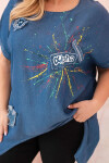 Dámska blúzka Plus Size s aplikáciami denim UNI