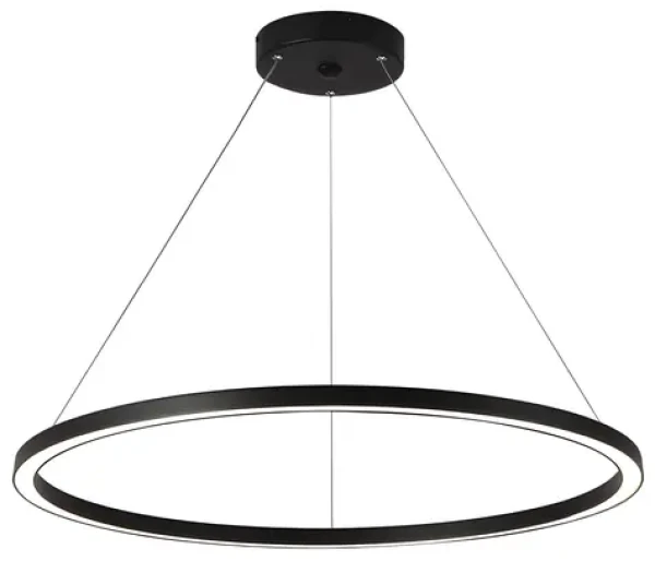 Immax NEO FINO SMART 1 kruh čierna / Závesné svietidlo / 80 cm / 60W / Zigbee 3.0 / TUYA (07158-B80)