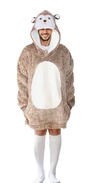 Cozy Noxxiez CH366 Ježko - hrejivá televízna mikinová deka s kapucňou pre teenagerov a dospelých (20-CH366)