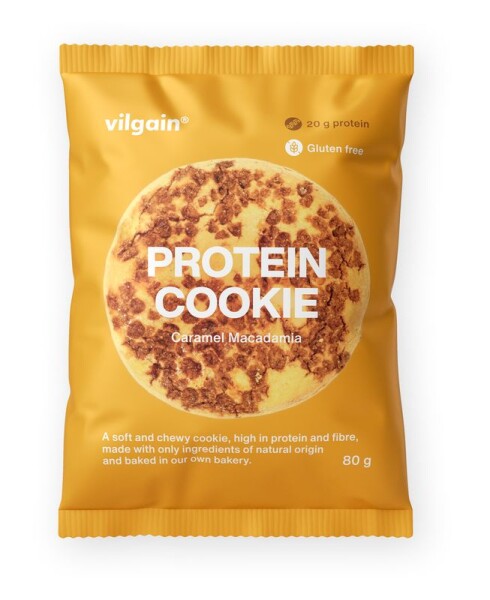 Vilgain Protein Cookie – 12× karamel s makadamovým orieškom 80 g