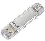 HAMA Flash Pen Laeta 256 GB strieborná / Flash disk / USB-A USB-C 3.1 / čítanie: až 40 MBs (181075)