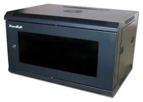 Xtendlan Nástenný rozvádzač 6U 600x450mm čierna / Rozvádzač / Sklenené dvere / Jednodielny, rozložený (WS-6U-64-BLACK-U-P)