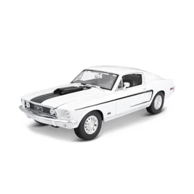 Maisto - 1968 Ford Mustang GT Cobra Jet, biela, 1:18