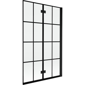 MEXEN - MIST vaňová zástena 110x150 cm 6mm 2-s, čierna, dekor, pravá 8A9-110-002-70-77-P