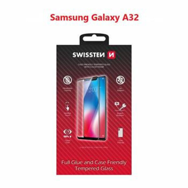 SWISSTEN FULL GLUE COLOR FRAME CASE FRIENDLY sklo pre SAMSUNG A325 GALAXY A32 čierna (54501798)