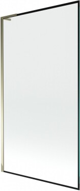 MEXEN/S - Next L vaňová zástena FIX 100 x 150, čierna vzor, zlatá 895-100-000-03-70-50