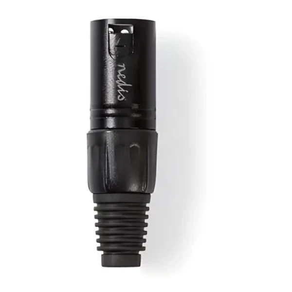 Nedis XLR konektor čierna / XLR zástrčka / Priamy / Spájkovacie / Poniklovaný (COTP15900BK)