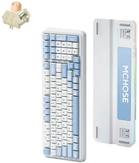 MCHOSE MC-K99 Icy Creamsicle modrá / herná bezdrôtová klávesnica / mechanická / Icy Creamsicle / 2.4GHz / BT / US Layout (MC-K99-7)