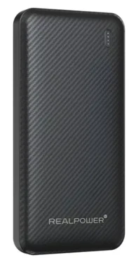 RealPower PB-10000 SSB čierna / Powerbanka 10 000 mAh / Pevnolátková batéria / USB-C 20W / USB-A 22,5W (558787)