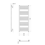 SAPHO - METRO-E elektrické vykurovacie teleso, rovné, 500x1340, 500 W, čierna mat ME513B