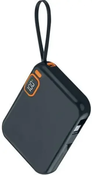 2GO Travel 10000mAh čierna / Powerbanka / USB-C + Lightning / Power Delivery 42,5 W / displej (797519)