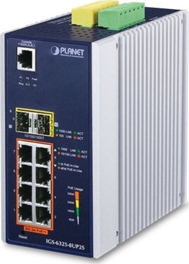 Planet PLANET IGS-6325-8UP2S łącza sieciowe Zarządzany L3 Gigabit Ethernet (10/100/1000) Obsługa PoE Aluminium, Čierny