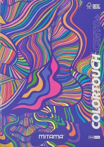 Mitama Color Touch fialová mramorová / Zošit / A4+ / štvorčekový 5 mm / 52 +2 listov / 100 g (62173-90143)