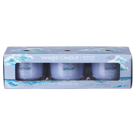 Yankee Candle Ocean Air - Sada sviečok v skle 3x 37g / doba horenia: až 3x 10 h (1632044E)