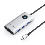 Orico USB-C hub 6v1 strieborná / USB-C hub / 3x USB-A 3.0 / USB-C PD 100W / HDMI 4K 30Hz / RJ45 2.5G Ethernet (6941788814776)