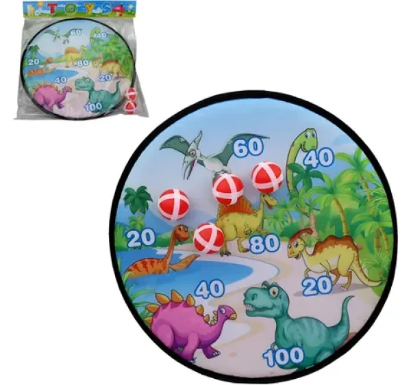 Terč s dinosaurami a loptičkami na suchý zips