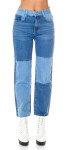 Trendy Patchwork Look Boyfriend Jeans denimblue