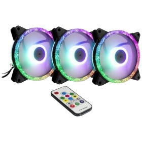 Inter-Tech Argus RS07 PC vetrák s krytom čierna (š x v x h) 120 x 120 x 25 mm vr. diaľkového ovládania, vrátane LED osvetlenia; 88885537