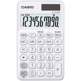 Casio SL-310UC vrecková kalkulačka biela Displej (počet miest): 10 solárny pohon, na batérie (š x v x h) 70 x 8 x 118 mm; SL-310UC-WE - Casio SL 310 UC