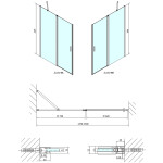 POLYSAN - ZOOM BLACK sprchové dvere 1400, číre sklo ZL1314B