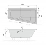 POLYSAN - ANDRA R asymetrická vaňa 160x90x45cm, biela 81541