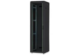 Digitus Unique 26U čierna / Stojanový rozvádzač / 600x600 mm / sklenené dvere / nosnosť 800 kg / IP20 (DN-19 26U-6/6-B-1)