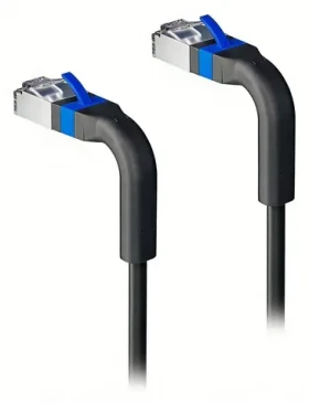 Lanview Cat6a U/FTP Slim Bendable čierna / Sieťový kábel / RJ-45 / 1 m / LSZH (LV-6AFTP-FLEX-ANG-01B-S)