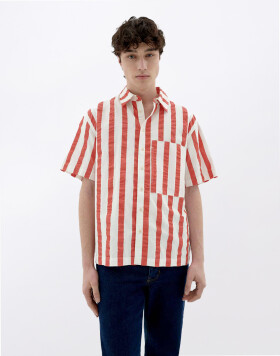 Thinking MU Red Maxi Stripes Kurt Shirt RED S