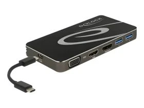 DeLock 87773 čierna / Dokovacia stanica / USB-C 3.2 / DP + HDMI + VGA / PD 100W (87773)