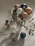 Ferm LIVING Sklenená vianočná ozdoba Marble 8 cm - set 4 ks