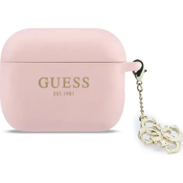 Guess 4G Charm Silikónové Puzdro pre AirPods Pro 3 Pink (57983128161)