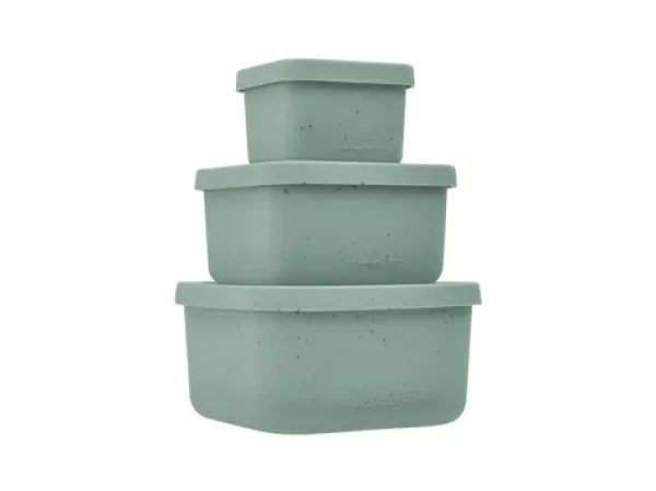 KikkaBoo Sada boxov na desiatu 3 ks Platinum Silicone Sage (31302050009KB)