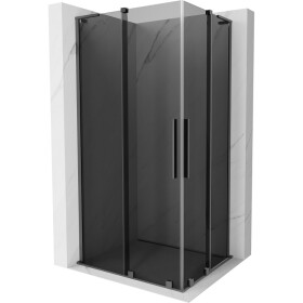 MEXEN/S - Velar L Duo sprchovací kút, posuvné dvere 90 x 80, grafit, grafit metal 871-090-080-02-43-95