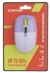 Canyon MW-26 fialová / Optická bezdrôtová myš / tichá / 800-1200-1600-2400 DPI / 6 tlačidiel / BT + 2,4 GHz (CNS-CMSW26V)