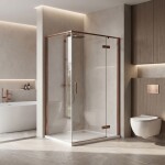 REA - Sprchovací kút Bruno 120x90 Brush Copper REA-K3605