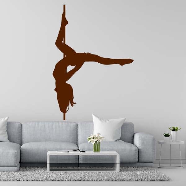Veselá Stena Samolepka Pole dance Farba: hnědá, Veľkosť: 40 x 28 cm