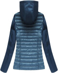 Světle modrá prošívaná bunda z různých spojených materiálů model 7761654 - W COLLECTION Barva: odcienie niebieskiego, Velikost: M (38)