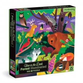 Mudpuppy Puzzle Lesné zvieratká - svietia v tme