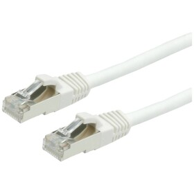 Value 21.99.1266 RJ45 sieťové káble, prepojovacie káble CAT 6 S/FTP 5.00 m biela dvojžilový tienený, bez halogénov, samozhášavý 1 ks; 21.99.1266