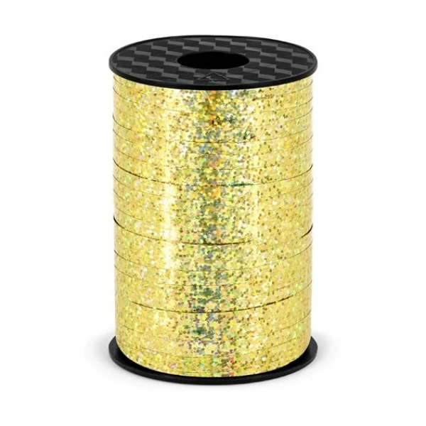 Zlatá holografická stuha 5 mm / 225 m - PartyDeco - PartyDeco