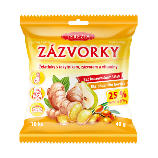 TEREZIA Zázvorky rakytník zázvor a vitamíny 10 ks