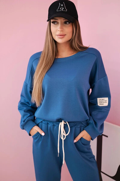 Súprava tepláky + nohavice z maslovej tkaniny denim UNI