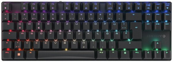 Cherry CHERRY XTRFY MX 8.2 - Tastatur - 80% - TKL - Hintergrundbeleuchtung - kabellos - Bluetooth 5.2, 2.4 GHz, USB-C - QWERTZ - Deutsch - Tastenschalter: CHERRY MX2A Brown - Schwarz
