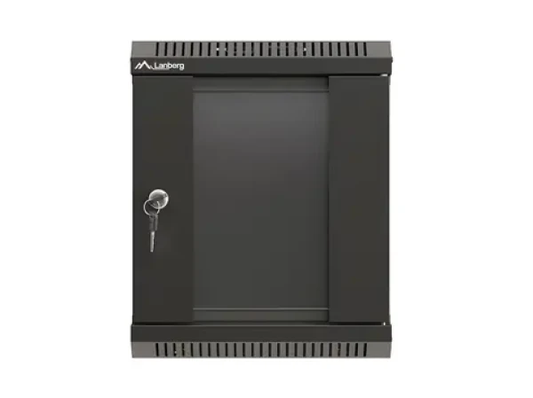 Lanberg WF11 čierna / Nástenný rack / 10" / 6U / 300×300 mm / sklenené dvere / flat pack (WF11-3306-10B)