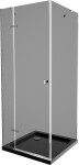 MEXEN/S - Roma sprchovací kút 80x80, grafit, chróm + čierna vanička so sifónom 854-080-080-01-40-4070
