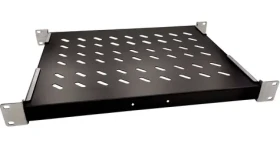 Lanview 19" 1U (RAS100BL) čierna / Polica do racku / pevná / hĺbka 600 mm / nosnosť 50 kg (RAS100BL)