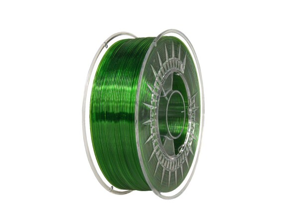 PET-G filament 1,75 mm zelený transparentný green transparent 2 Devil Design 1 kg