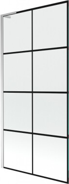 MEXEN/S - Next L vaňová zástena FIX 90 x 150, čierna vzor, chróm 895-090-000-03-77-01